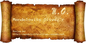 Mendelovits Olivér névjegykártya